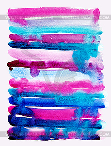 Watercolor brush strokes background, stripe pattern - vector image