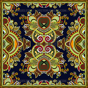Шелк шарф шеи или платок квадратной шаблон - цветной векторный клипарт