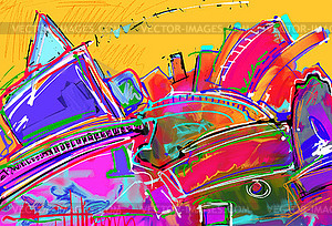 Original abstract art digital painting - vector clipart