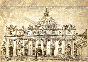 Святого Петра Собор, Рим, Ватикан, Италия - изображение в векторе