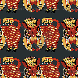 Ethnic seamless pattern fabric with unusual tribal - royalty-free vector image