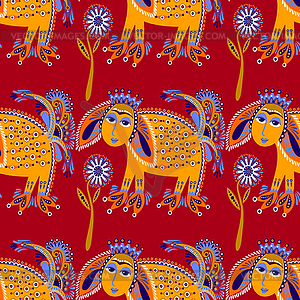 Ethnic seamless pattern fabric with unusual tribal - vector clipart