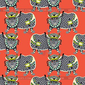 Ethnic seamless pattern fabric with unusual tribal - vector image