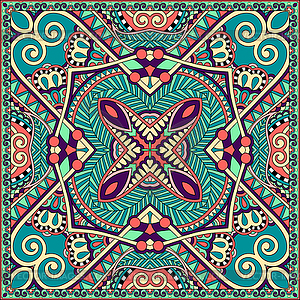 Silk neck scarf or kerchief square pattern design i - vector image