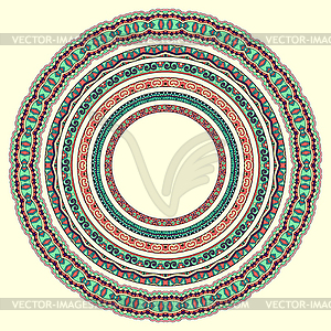 Set of round geometrical frames, circle border - vector clip art