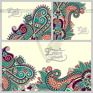 Set of floral decorative background, template - vector clipart