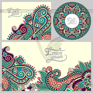 Set of floral decorative background, template - vector clip art
