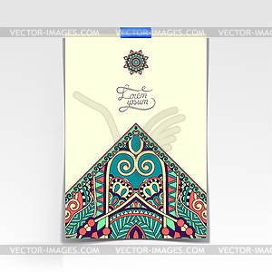 Decorative sheet of paper with oriental floral - royalty-free vector clipart