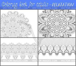 Coloring book page for adults - flower paisley - vector clip art