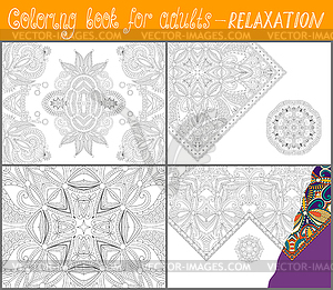 Unique coloring book page for adults - flower - vector clipart