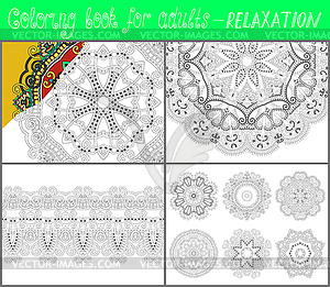 Coloring book page for adults - flower paisley - vector clipart