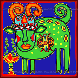 Unusual Ukrainian traditional tribal art in karakok - vector clipart