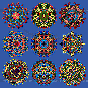 Round ornamental geometric doily pattern - vector clip art