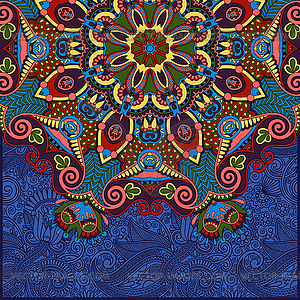 Round pattern in ukrainian oriental ethnic style - vector clipart