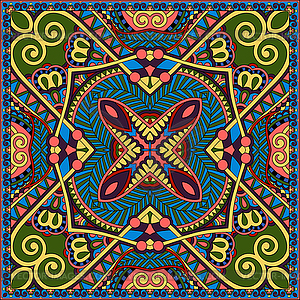 Neck scarf or kerchief square pattern design - vector clip art