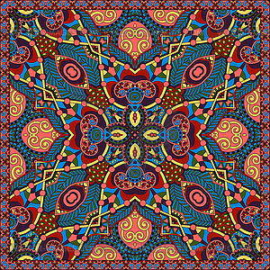 Silk neck scarf or kerchief square pattern design - vector image