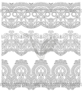 Seamless ornamental floral stripes - vector clipart