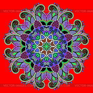 Circle decorative spiritual indian symbol of lotus - vector image