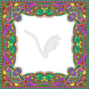 Floral vintage frame, ukrainian ethnic style. - vector clipart