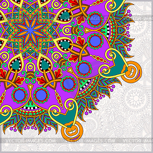 Round pattern in ukrainian oriental ethnic style - vector image