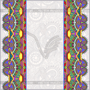 Ornamental background with flower ribbon - vector image