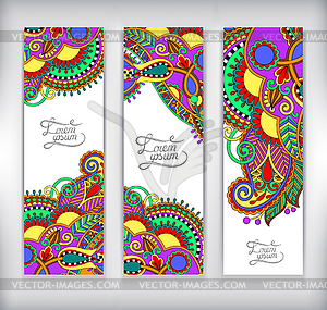 Set of decorative flower template banner - vector image