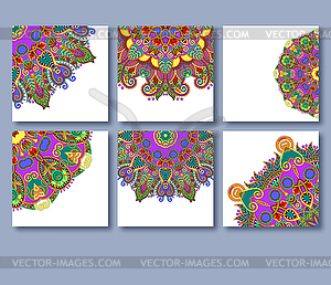 Collection of decorative floral greeting cards - vector image