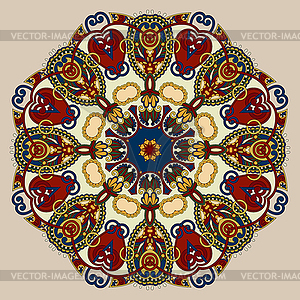 Round ornamental geometric doily pattern - vector clipart