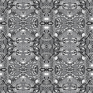 Серый подлинный бесшовные цветочный геометрический узор - векторный клипарт Royalty-Free
