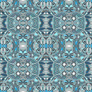 Authentic seamless floral geometric pattern, - vector clipart