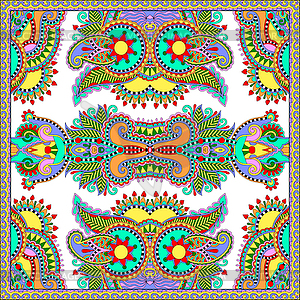 Traditional ornamental floral paisley bandanna. - vector clipart