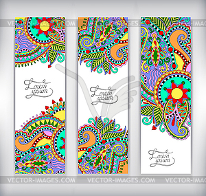 Set of decorative flower template banner, card, - vector image