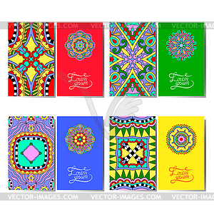 Collection of ornamental floral business cards, - vector image