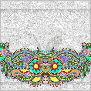 Paisley design on decorative floral background for - vector image