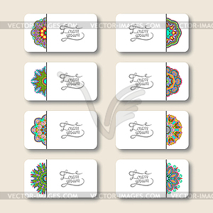 Collection of ornamental floral business cards, - vector clip art