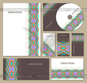 Set of floral decorative background, template - vector image