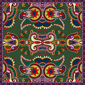 Silk neck scarf or kerchief square pattern design - vector image