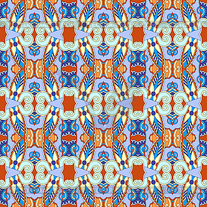 Authentic seamless geometry vintage pattern - vector image