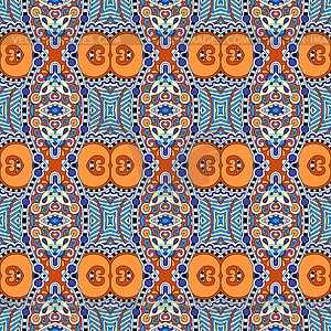 Authentic seamless geometry vintage pattern - vector image
