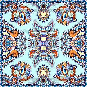 Neck scarf or kerchief square pattern design - vector image