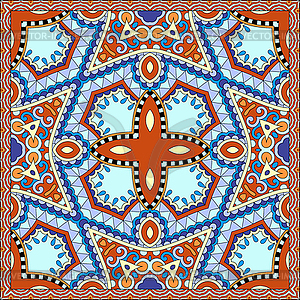Neck scarf or kerchief square pattern design - vector image