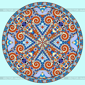 Decorative design of circle dish template - vector image