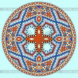 Decorative design of circle dish template - vector clipart