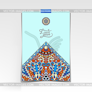 Decorative sheet of paper with oriental floral - vector clip art