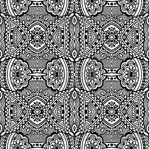 Black and white seamless pattern, hand drawing - vector clip art