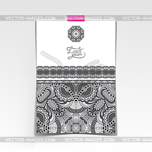 Grey decorative sheet of paper with oriental - vector clipart