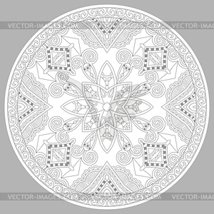 Coloring book page for adults - zendala - royalty-free vector clipart