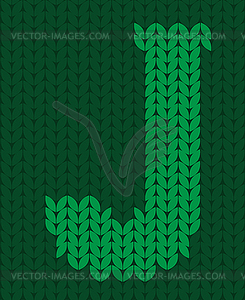 Knitted letter - vector clip art