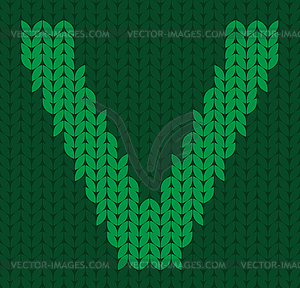 Knitted letter - vector EPS clipart