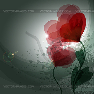 Dark background with flowers - vector image